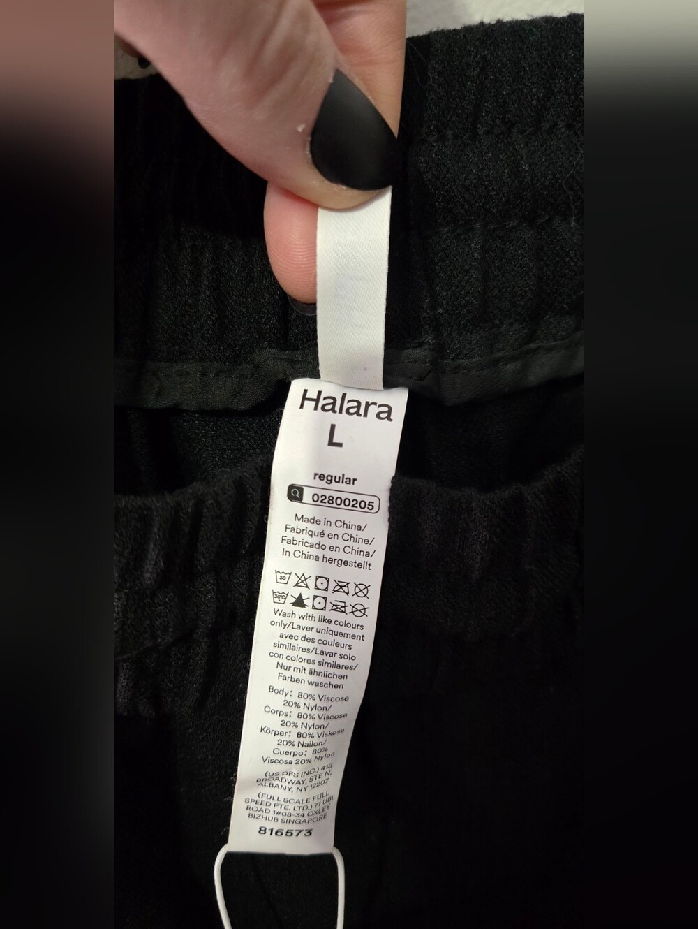HALARA Black Pants with Elastic Waist NWT Size Large - Picture 6 of 6